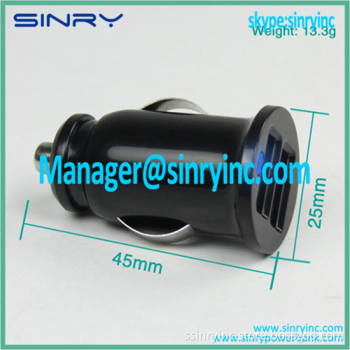High Quality Portable In-car Dual USB Charger with 2.1A Output CC09